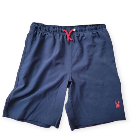 Spyder Boy's Size 7/8 Medium Swim Set Rash Guard Long Short Sleeves Trunks - Picture 3 of 8